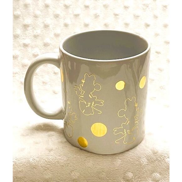 Disney Minnie Mouse Dots & Outlines of Gold Large 20oz Ceramic Mug-NEW - Picture 3 of 6